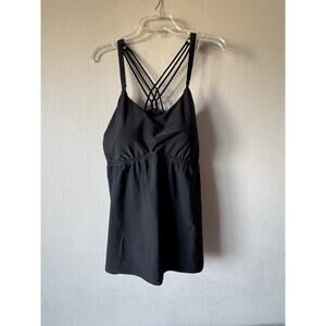Torrid Tankini Women’s Plus Size 3 Black Active Wireless Strappy Swim Tank